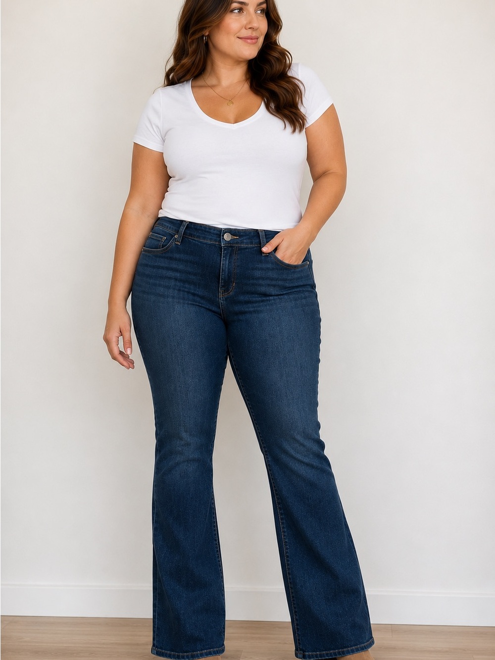 Liverpool Los Angeles Classic Dark Blue Bootcut Women’s Jeans stretch mid 18W